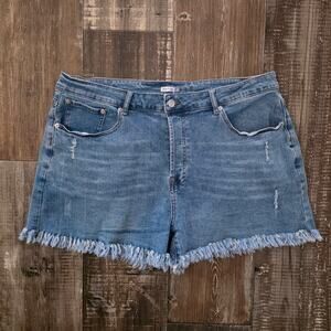 Yarn and Sea High Rise Distressed Cut Off Jean Shorts Women's Size 16